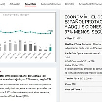 El sector inmobiliario espaol protagoniza 198 fusiones y adquisiciones hasta junio, un 37% menos, segn TTR